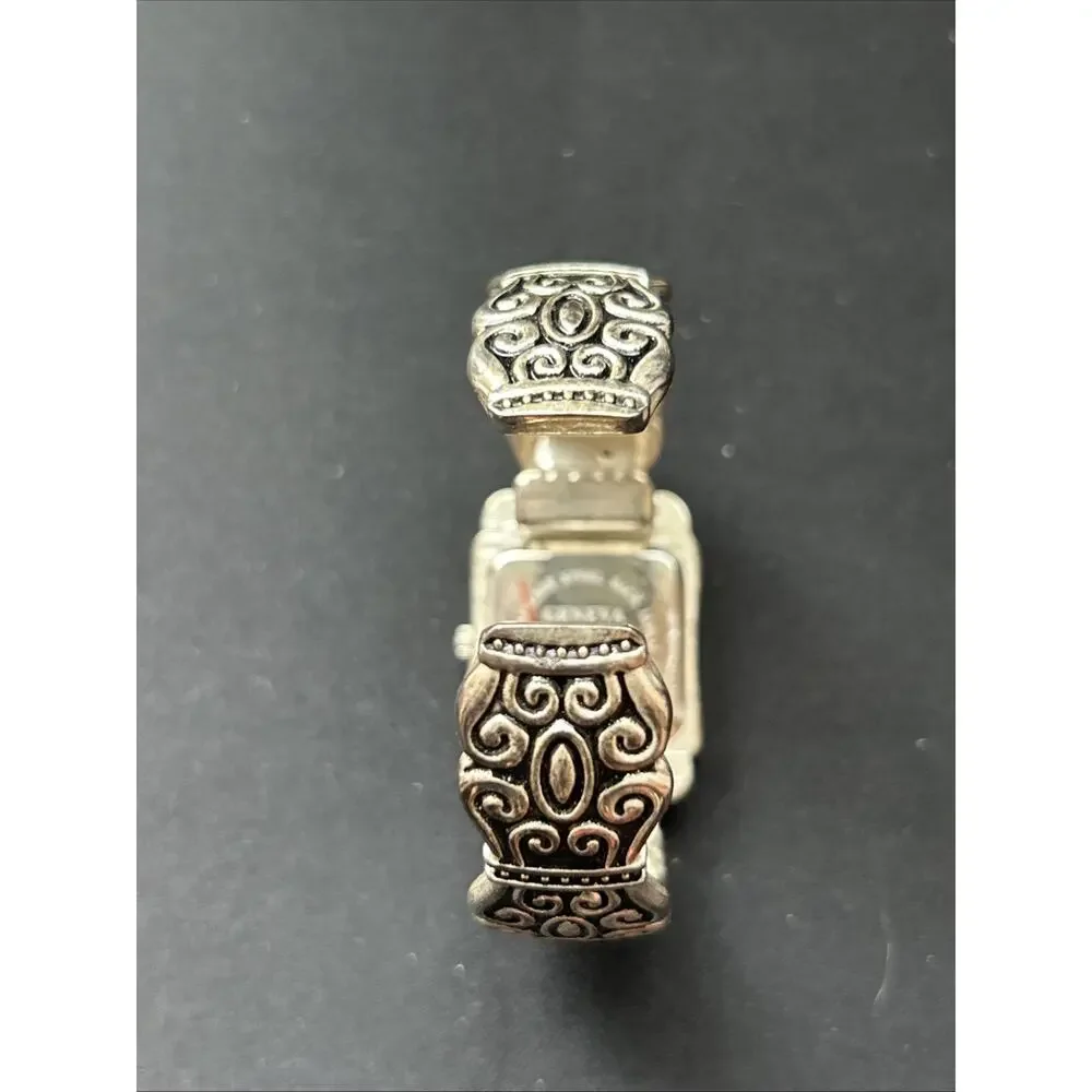 Geneva Silver Tone Women’s Cuff Watch
